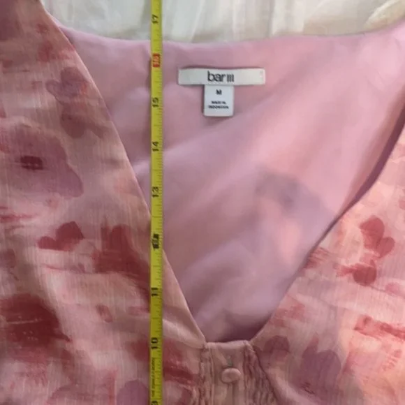 NWT Bar III Floral Print Smocked Waist Top - Picture 11 of 11